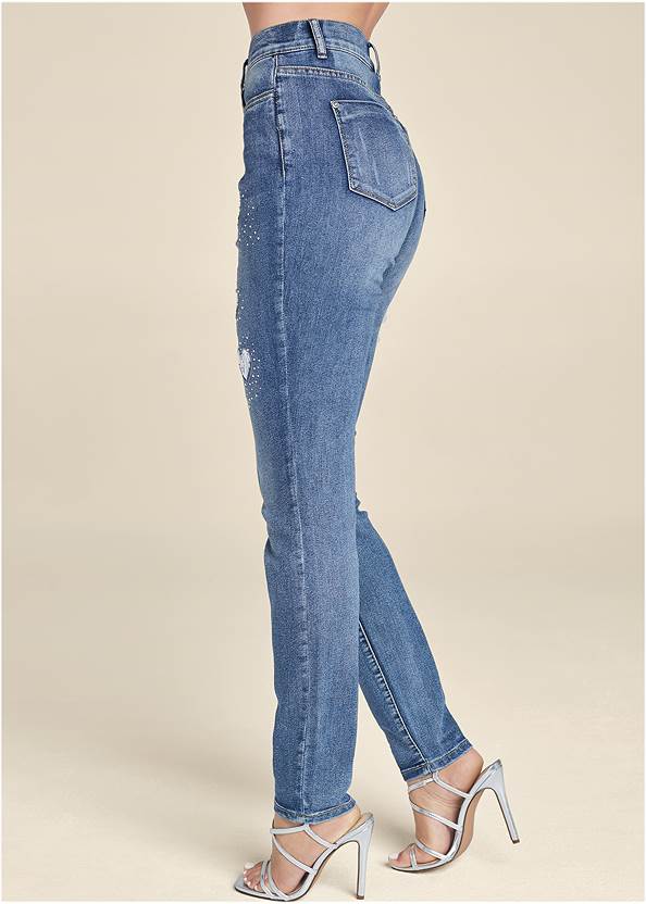 Alternate View Heart Patch Jeans