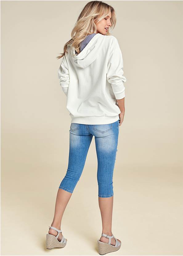 Back View Striped Detail Sweatshirt