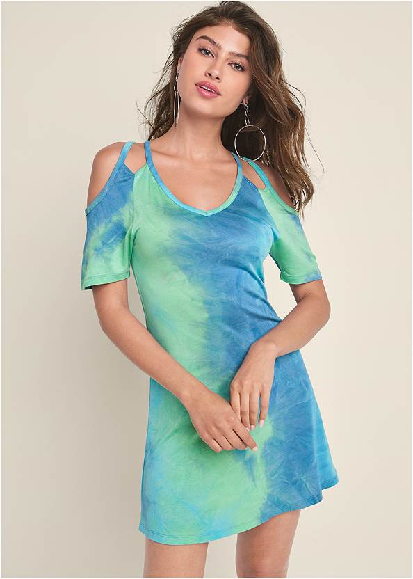 Cropped front view Cold-Shoulder Dress