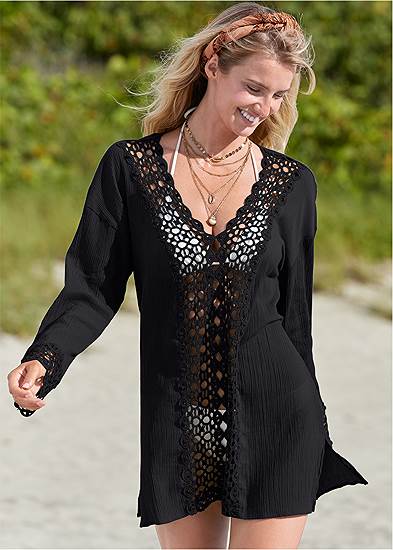 Crochet Trimmed Cover-Up Tunic