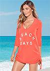 Full front view Deep V Beach Cover-Up