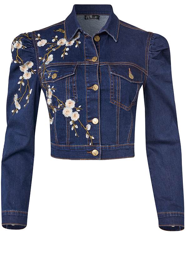 Alternate View Embroidered Jean Jacket