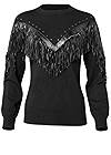 Ghost with background  view Fringe Detail Sweater