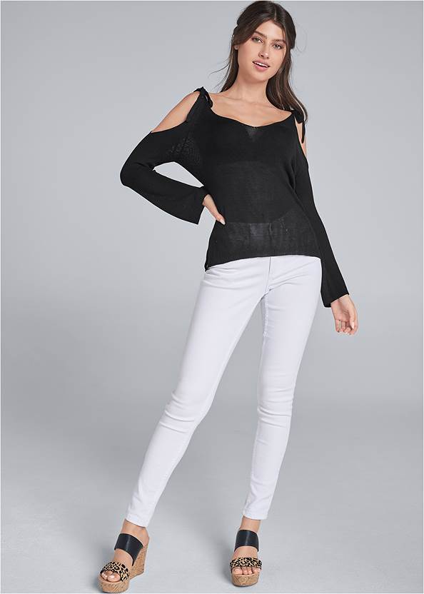 Alternate View Cold-Shoulder Sweater