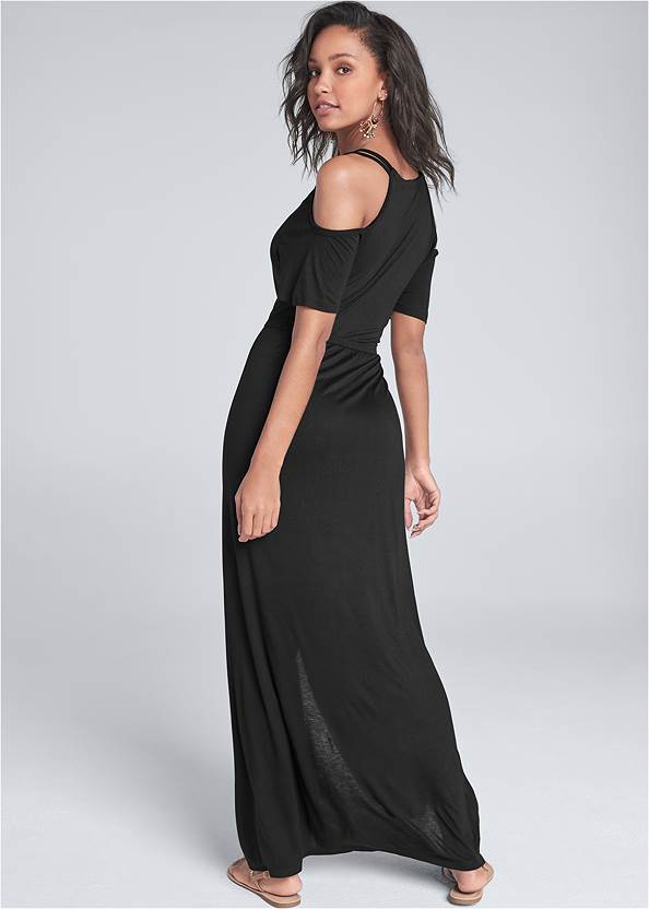 Cold Shoulder Maxi Dress In Black Venus 