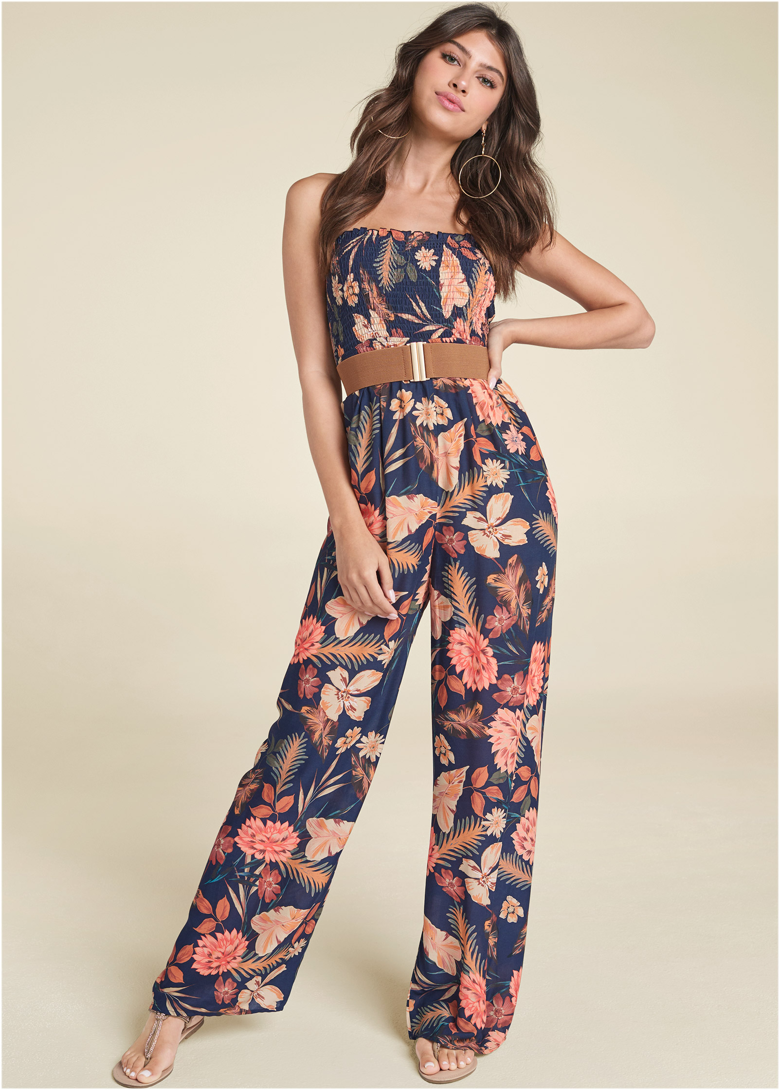 Venus store floral jumpsuit