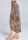 Waist down side view Leopard Print Maxi Skirt