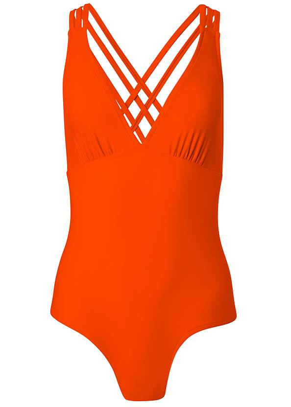 Strappy Back One-Piece Swimsuit in Burnt Orange | VENUS