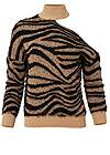 Ghost with background  view Tiger Print Turtleneck Sweater