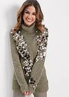 Cropped front view Sequin Turtleneck Sweater