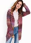 Front View Striped Cardigan