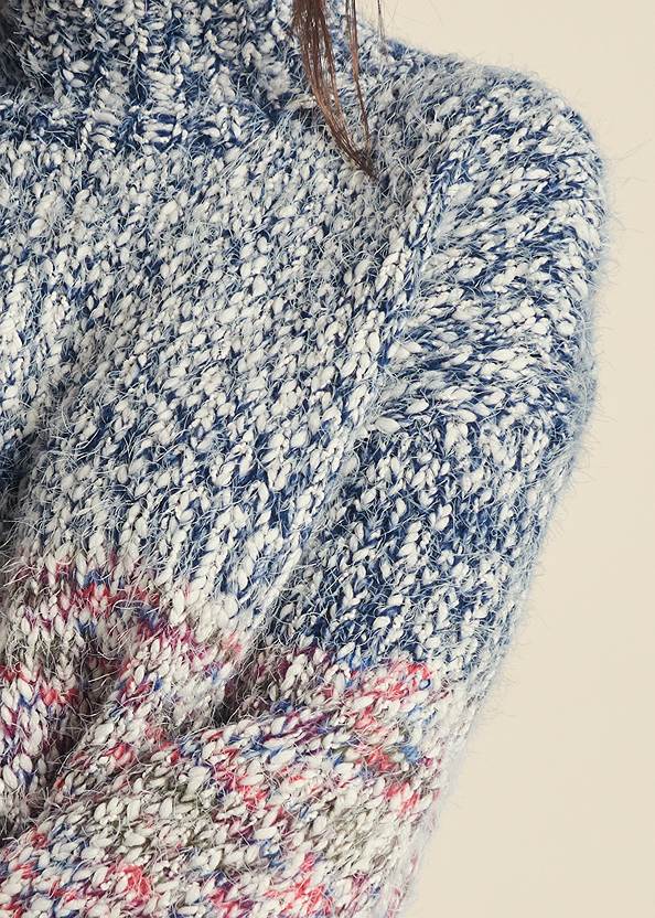 Detail front view Marled Knit Mock-Neck Sweater