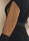 Detail back view Belted Color Block Sweater Dress
