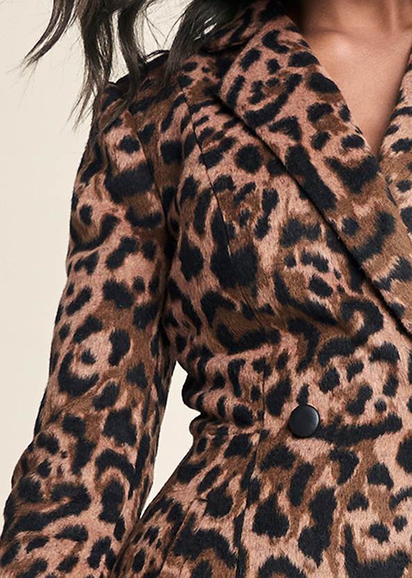 Alternate View Long Leopard Print Coat