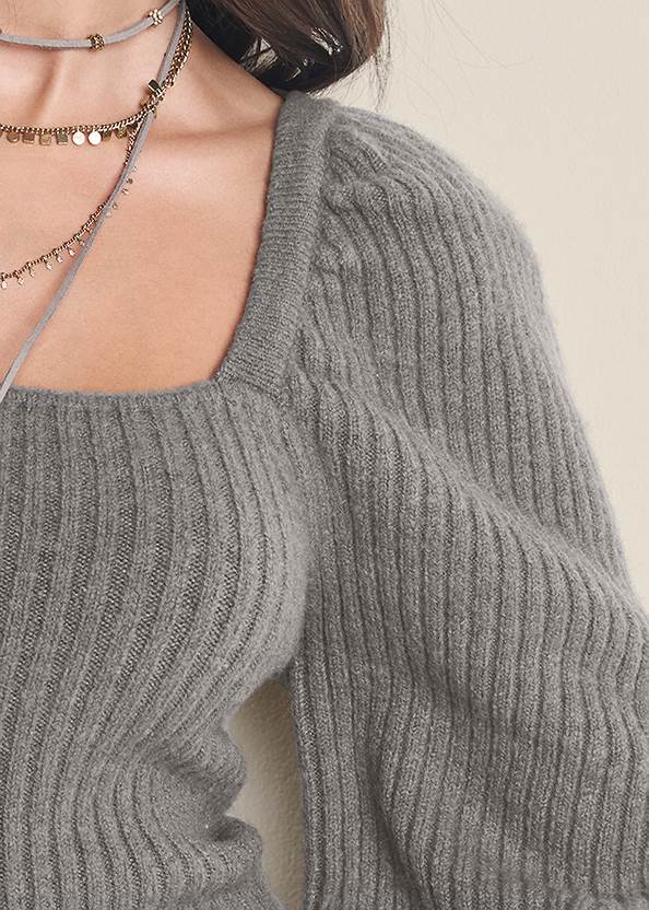 Detail front view Square Neck Sweater
