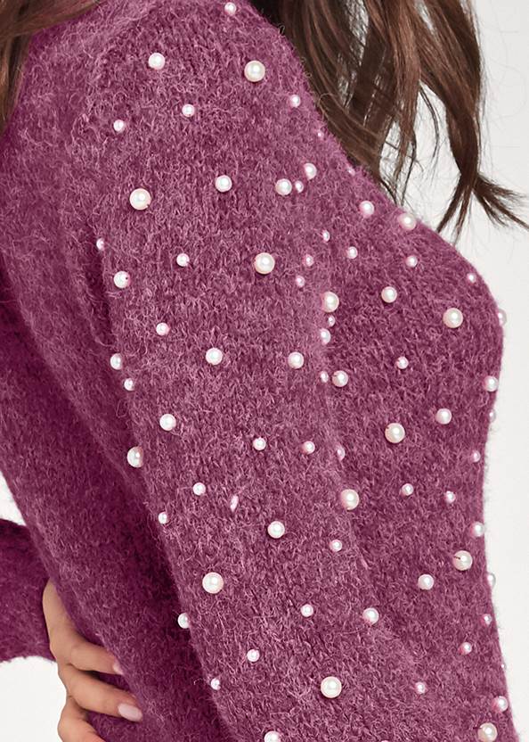 Detail back view Pearl Detail Sweater