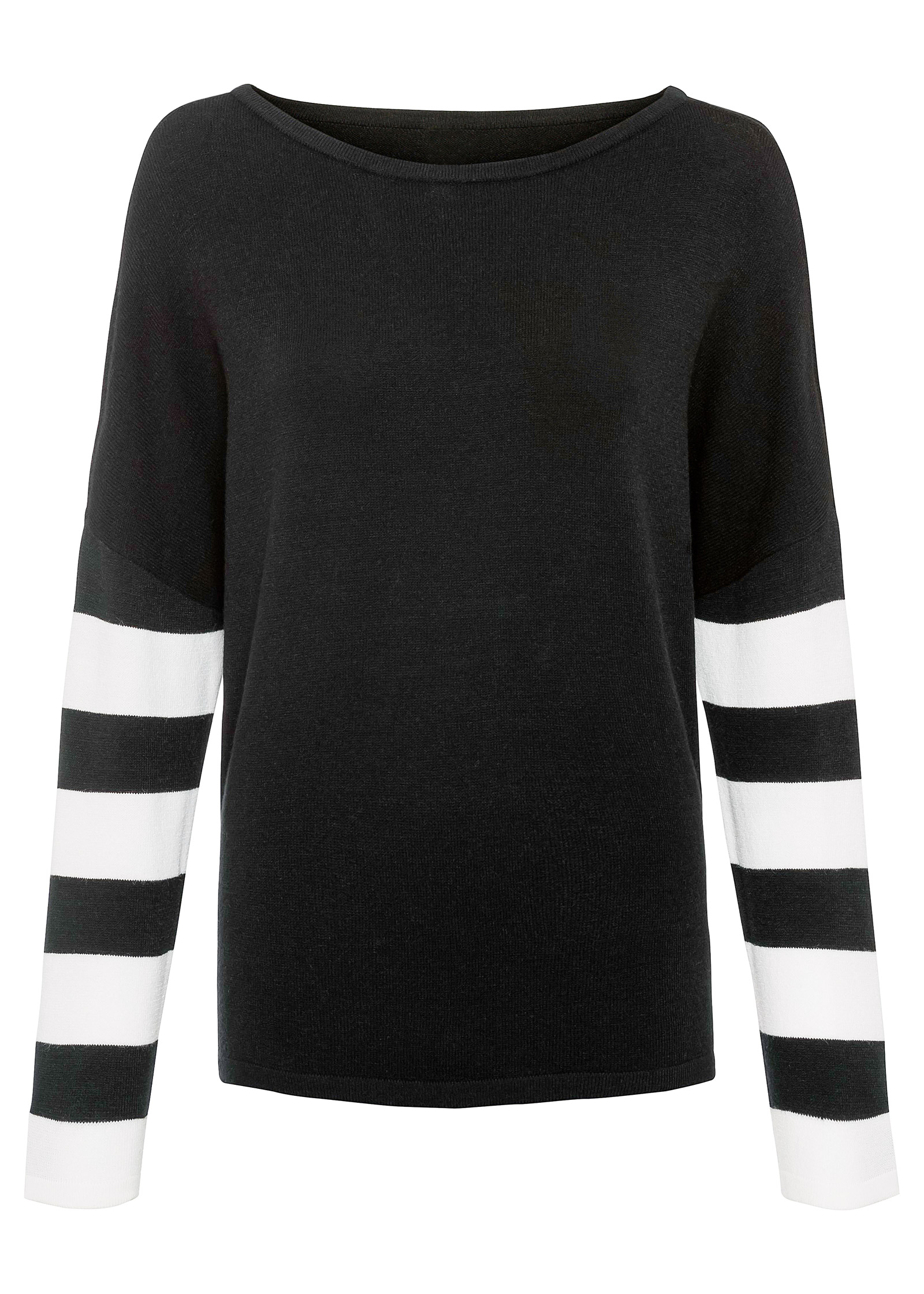 White and black online striped sweatshirt