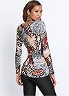 Cropped back view Mixed Animal Print Sweater