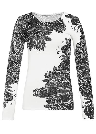 Plus Size Petal Print Sweater