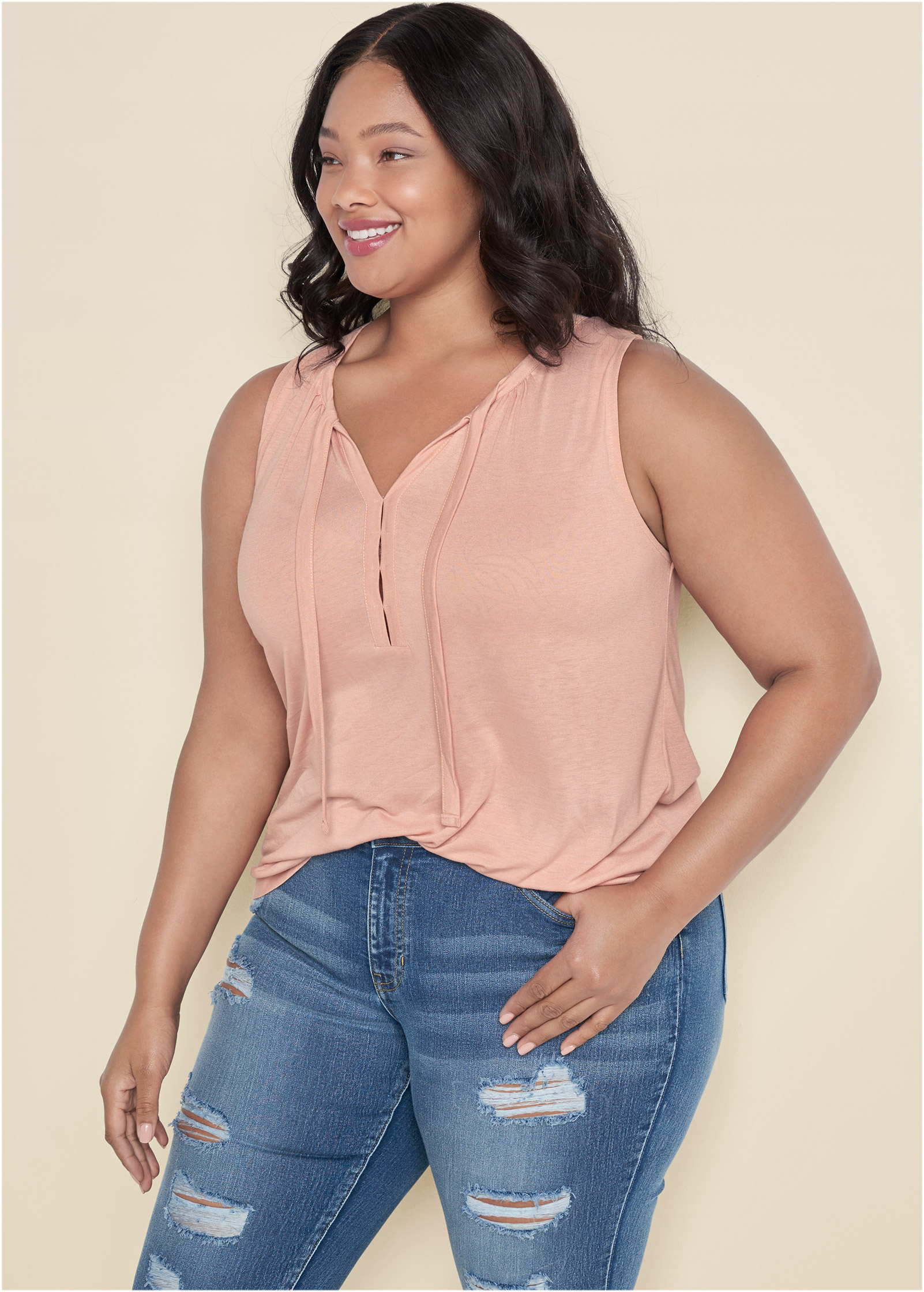 Plus size sleeveless store tops