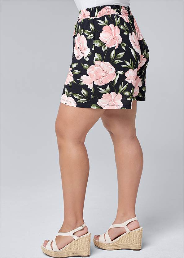 Alternate View Floral High Waisted Shorts
