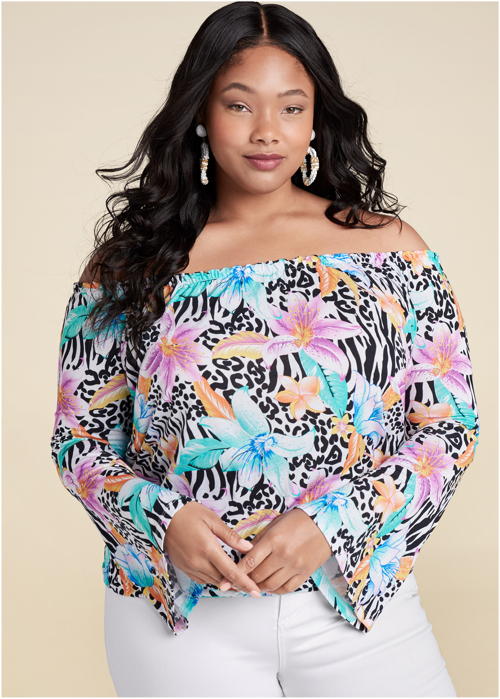 shoulderless tops plus size