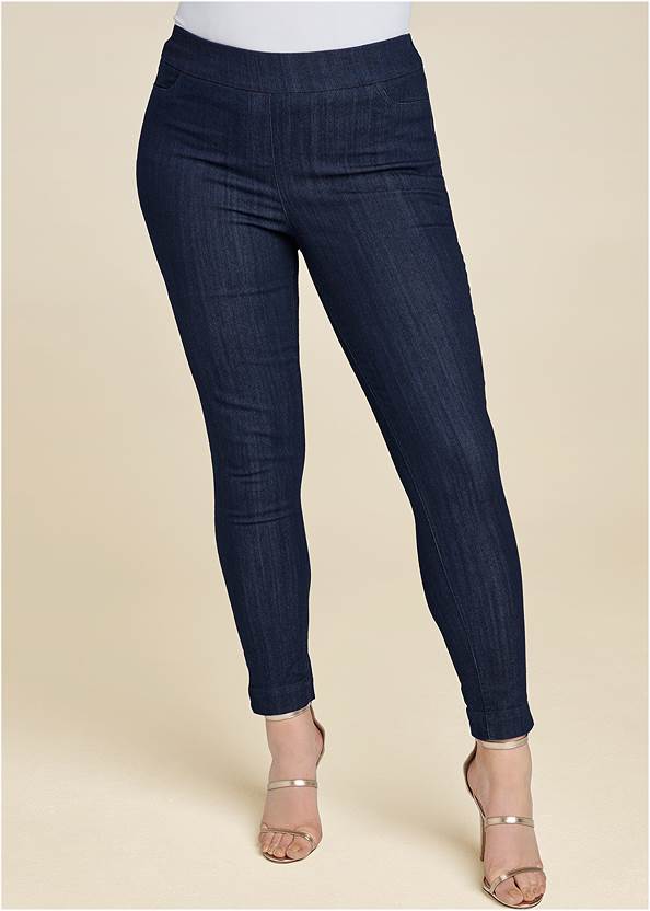 Front view Mid Rise Slimming Stretch Jeggings
