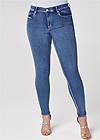 Front View Mid Rise Color Skinny Jeans