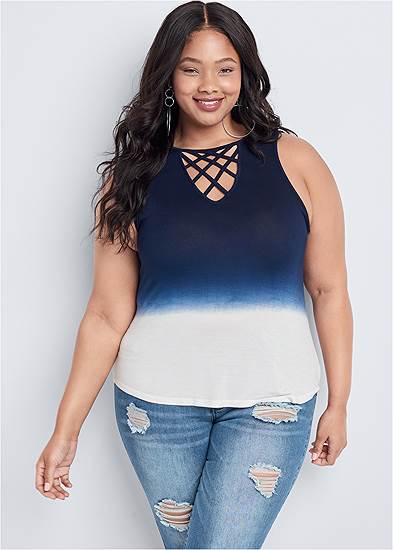 Plus Size Ombre Strappy Top