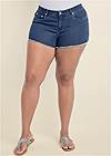 Front View Cutoff Jean Shorts