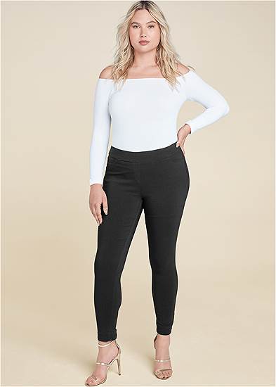 Plus Size Mid Rise Slimming Stretch Jeggings