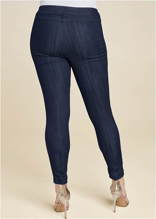 Back view Mid Rise Slimming Stretch Jeggings