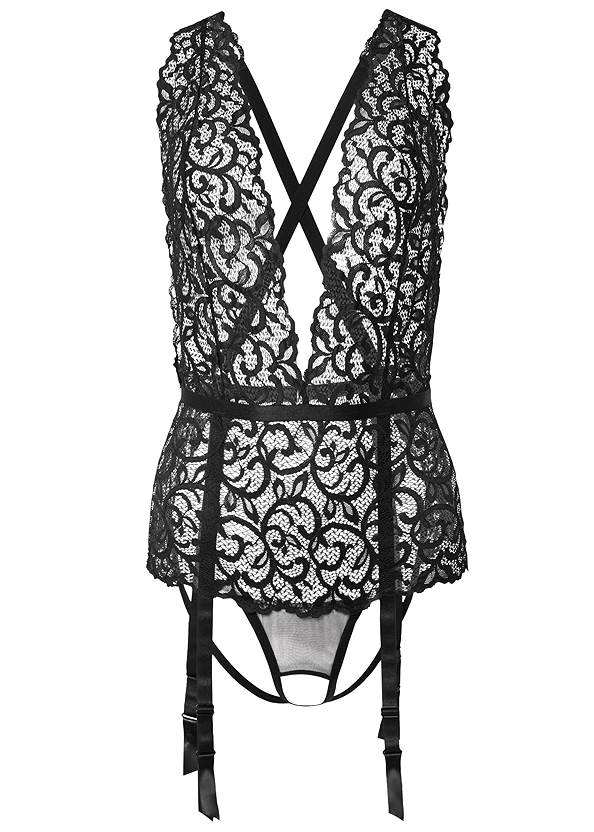 Black PLUNGE LACE BODYSUIT from VENUS