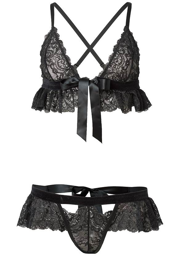 Ghost with background  view Lace Bralette Set