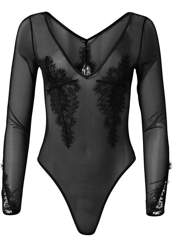 Ghost with background  view Sheer Long Sleeve Bodysuit