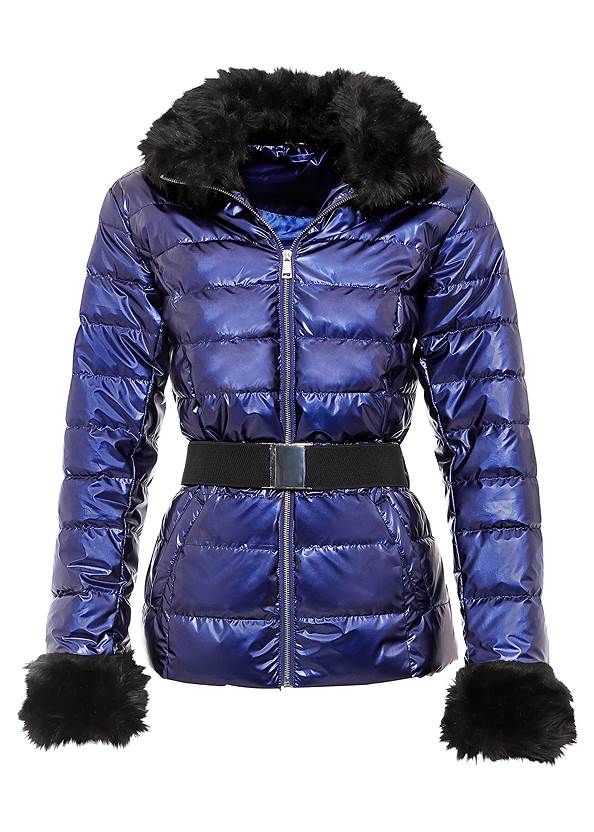 Ghost front view Faux-Fur Trim Puffer Jacket