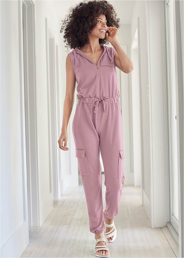 Alternate View French Terry Zipper Utility Jumpsuit