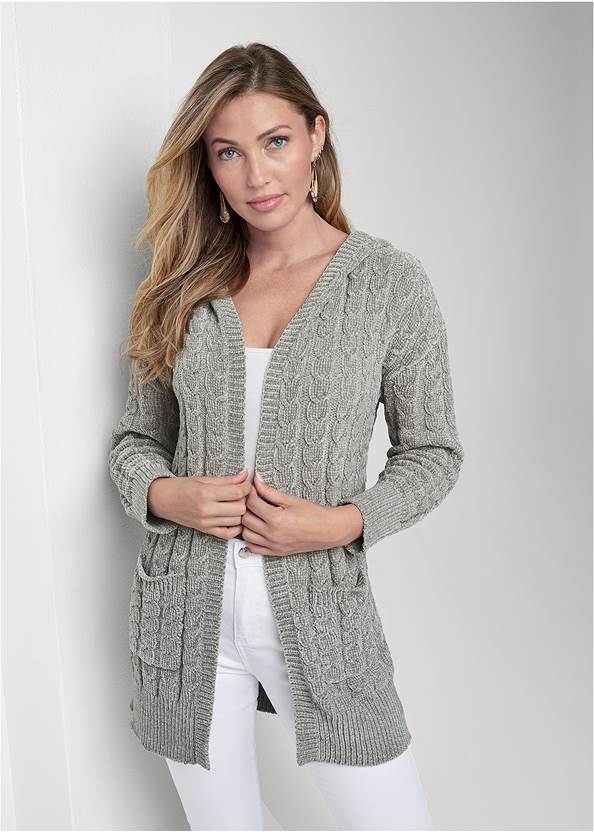 Alternate View Chenille Cable Knit Cardigan