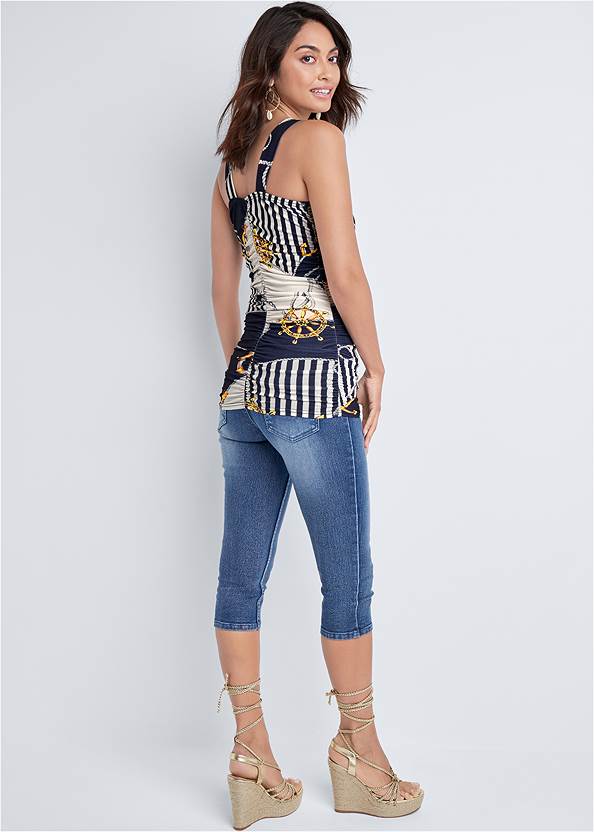 Alternate View Printed Ruched Top
