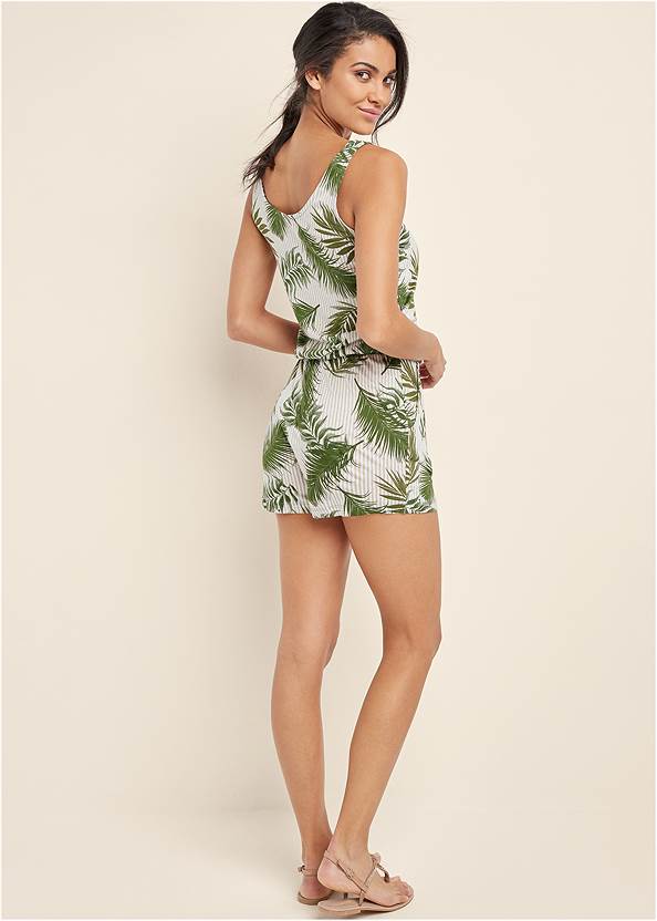 Back View Palm Printed Romper