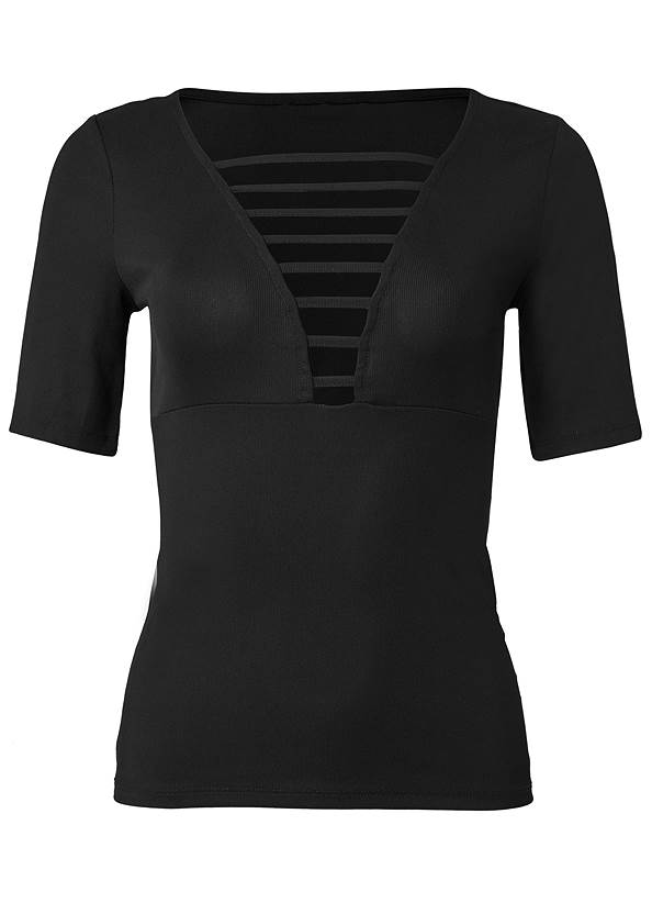 Strappy Neckline Top in Black | VENUS