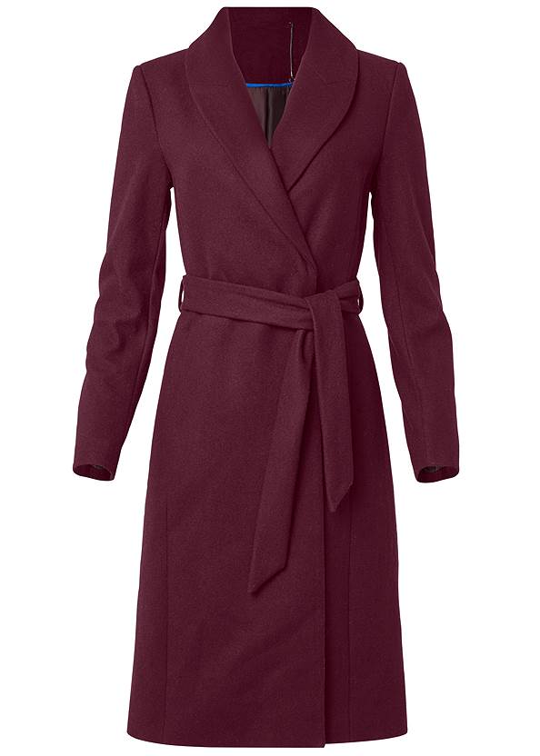 Alternate View Belted Faux-Wool Coat