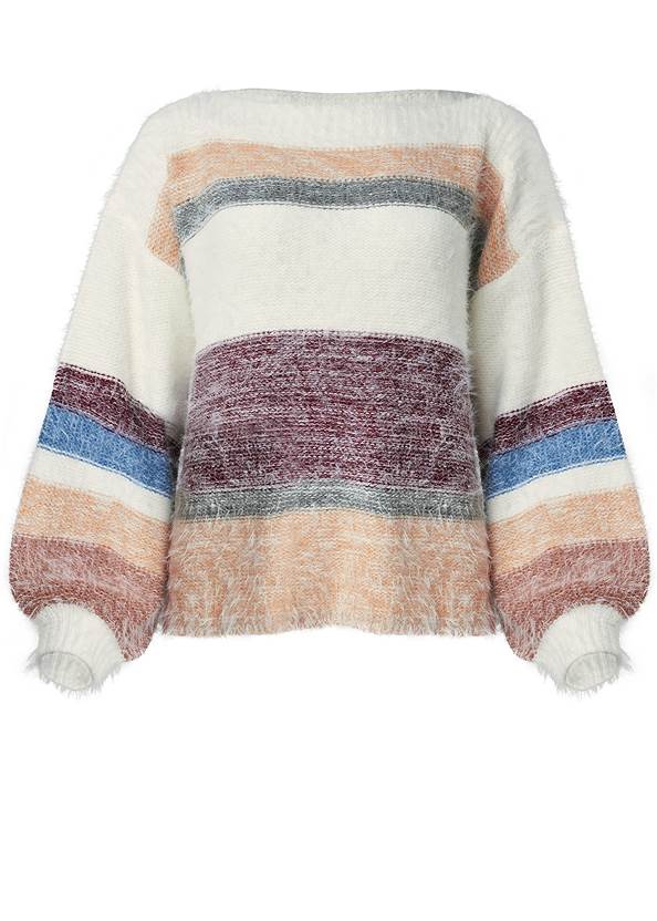 Alternate View Striped Eyelash Sweater