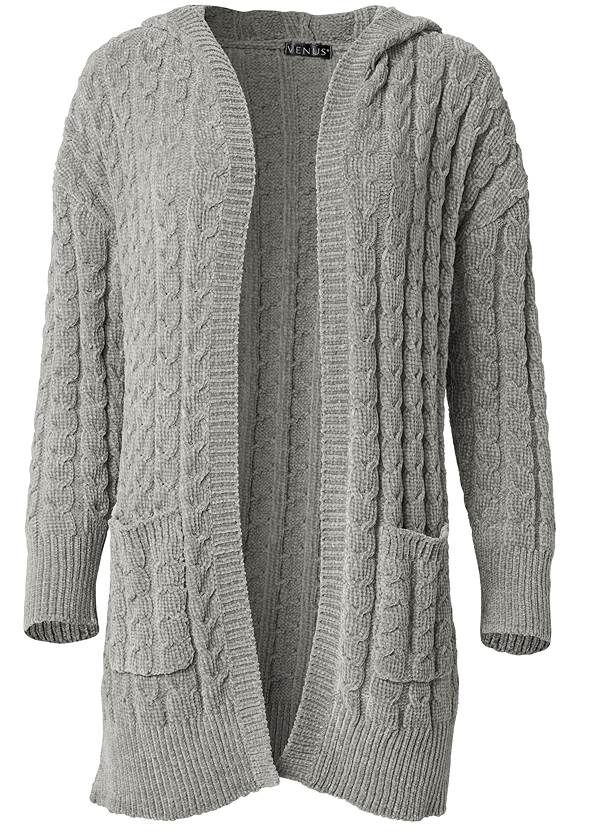 Alternate View Chenille Cable Knit Cardigan