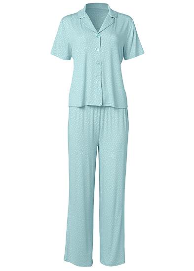 Plus Size Notch Collar Pajama Set