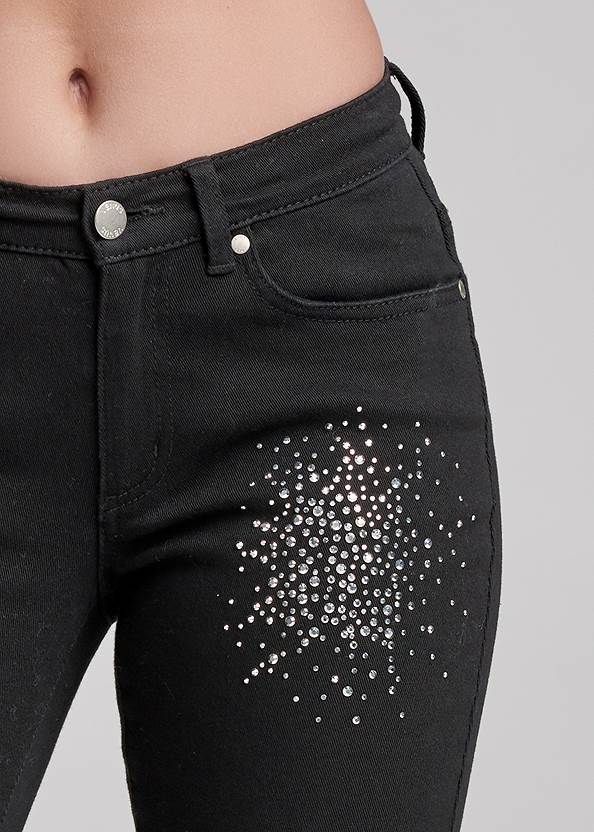 Detail front view Rhinestone Detail Jeans