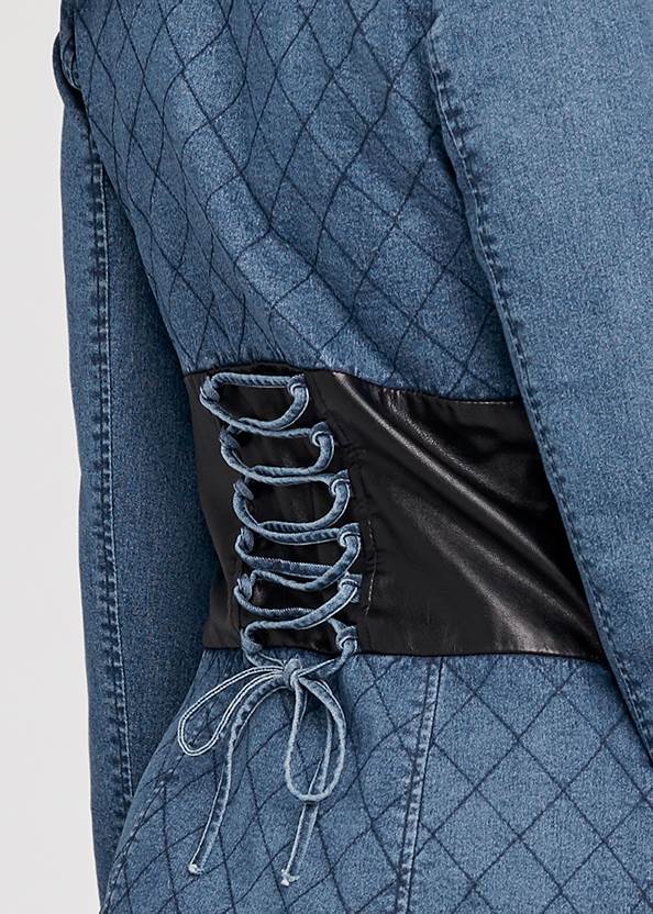Alternate View Quilted Jean Trench With Faux Leather Detail