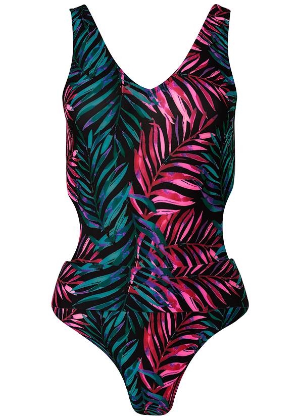 Sport Scuba Knit Slim One-Piece Swimsuit in Twilight Tropics | VENUS