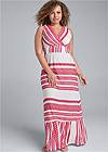 Front View Smocked Waist Maxi Dress