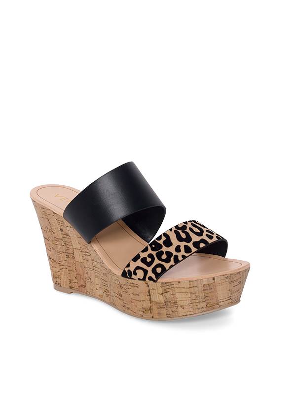 Alternate View Double Strap Cork Wedges